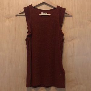 Madewell Red Sparkly Top